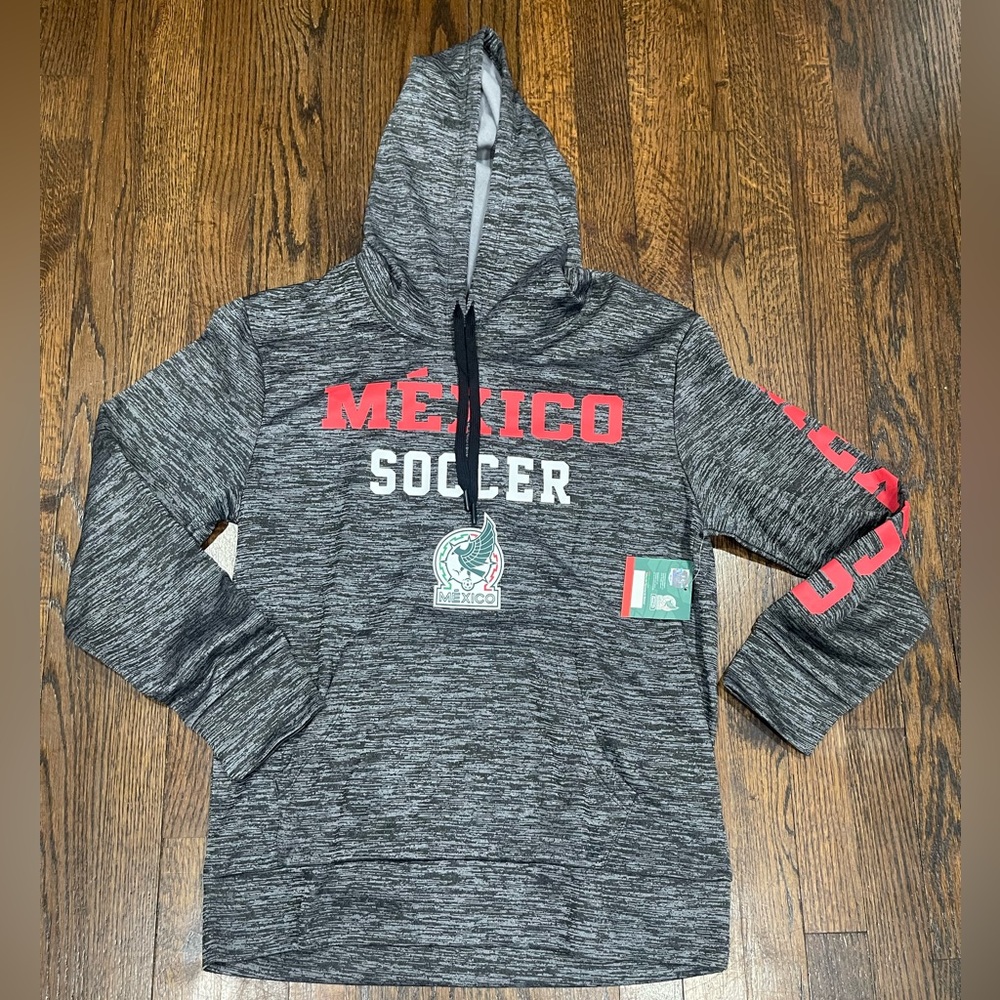 Men’s Mexico soccer futbol charcoal gray hoodie size S